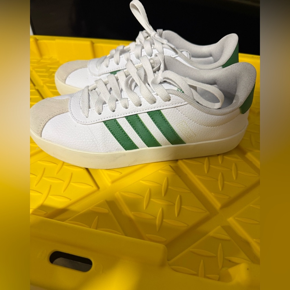 Adidas White and Green Sneakers